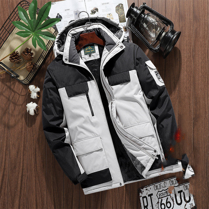 Stay Warm and Stylish with the Men's Plus Fleece Padded Jacket