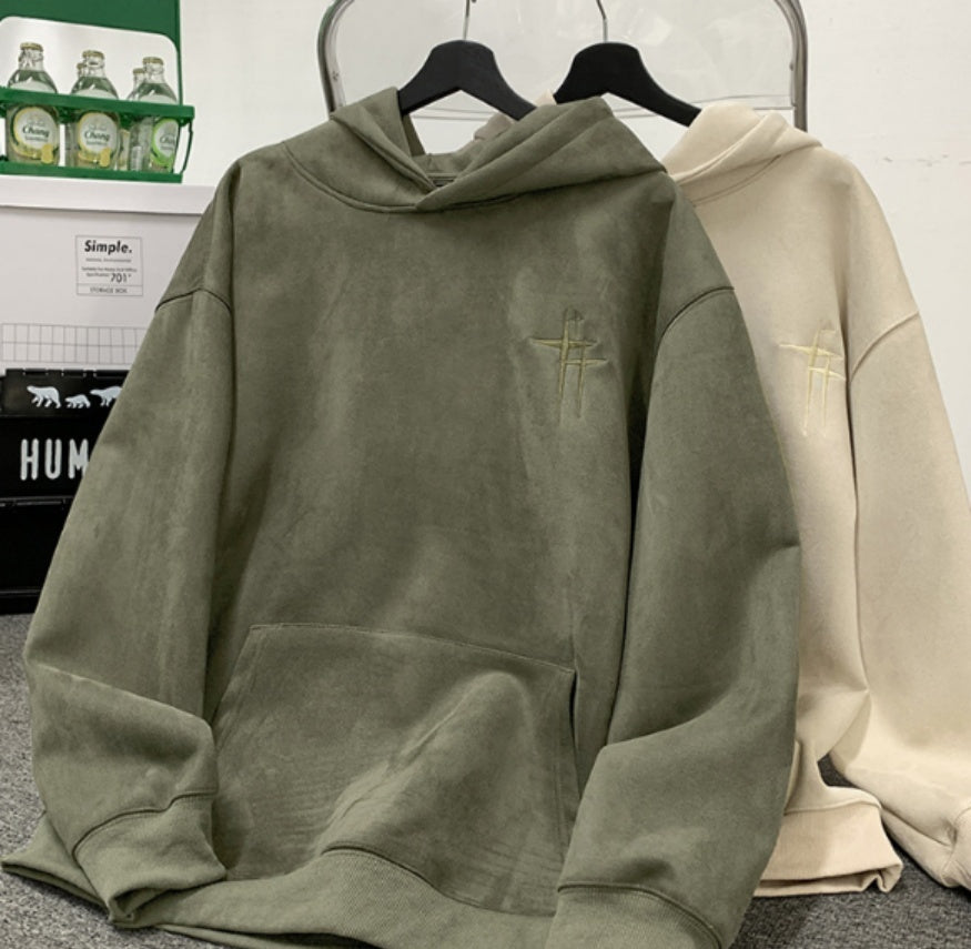 Men's Loose Fleece Hooded Jacket