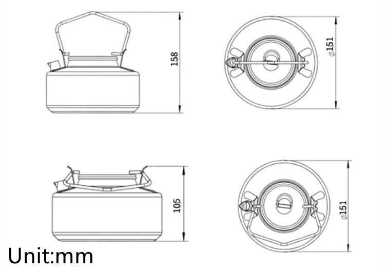 Outdoor Camping Stainless Steel Kettle